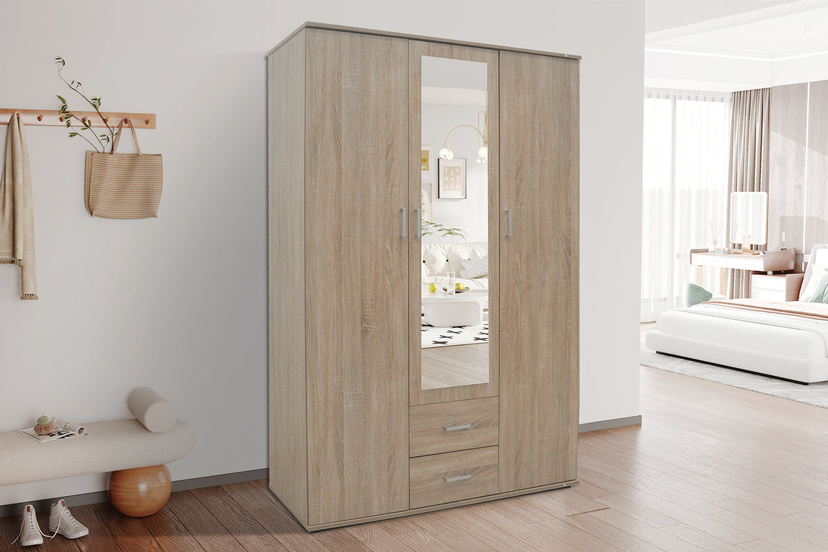 Armoire Marc 3 portes avec miroir Sonoma