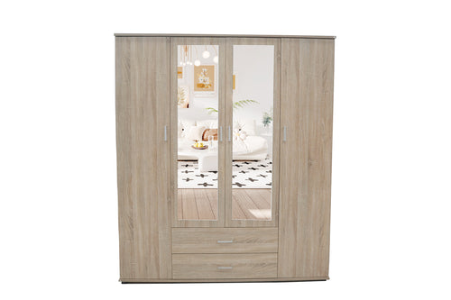 Armoire Marc 4 portes avec 2 miroirs Sonoma