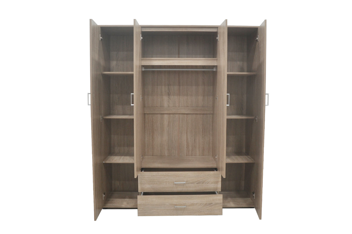 Armoire Marc 4 portes avec 2 miroirs Sonoma