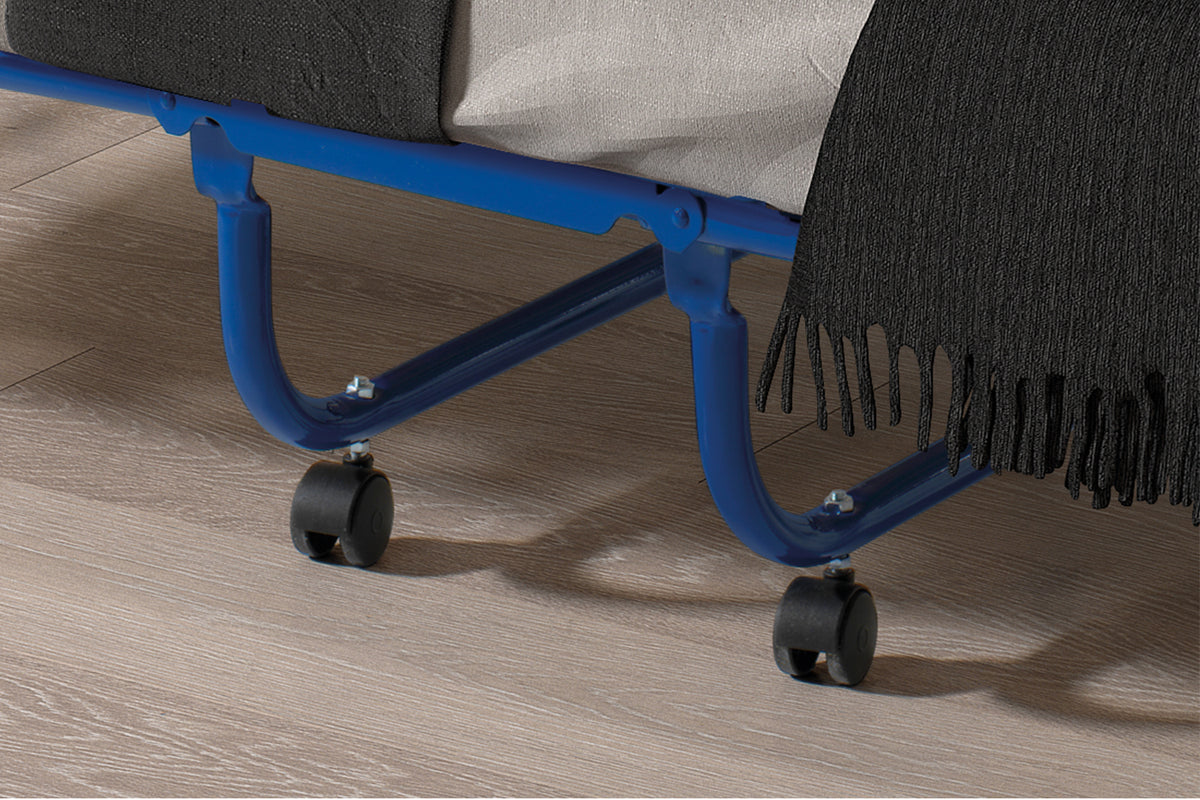 Lit pliable Safari 80x190 cm métal bleu