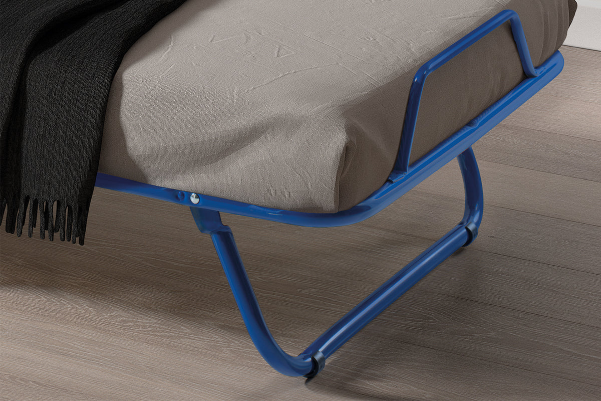 Lit pliable Safari 80x190 cm métal bleu
