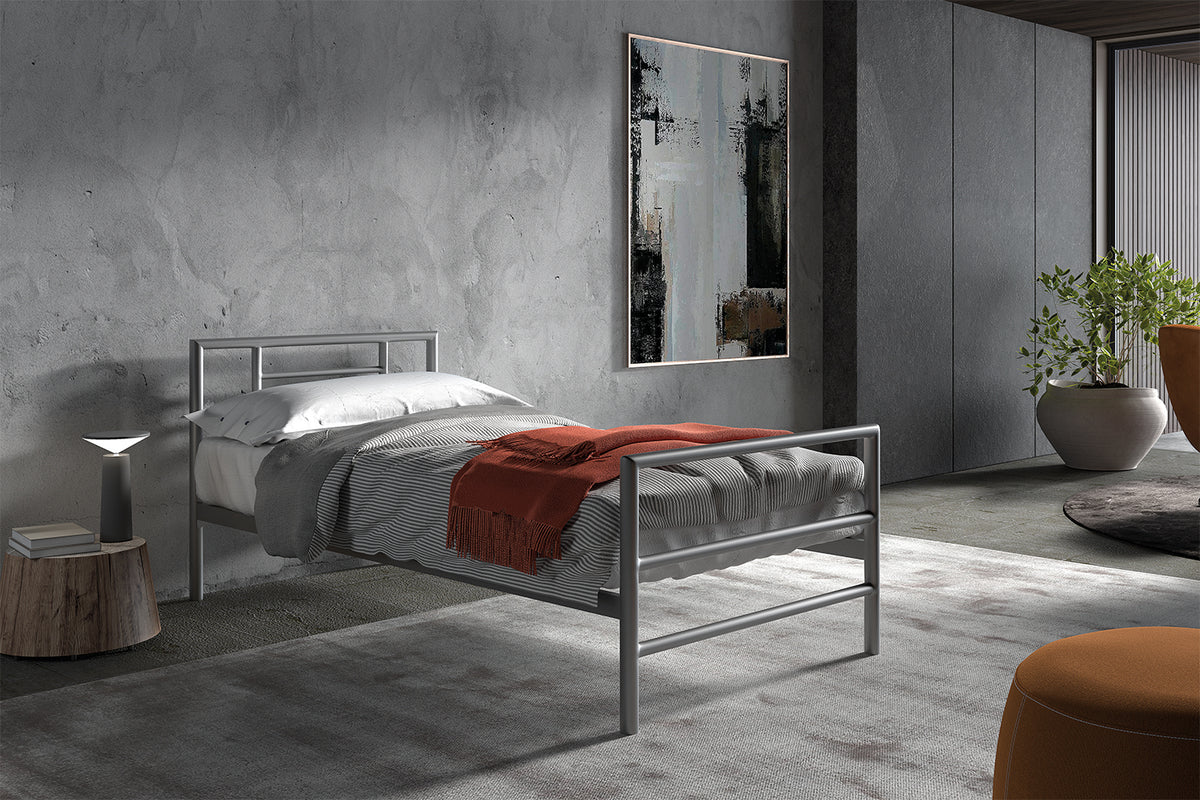 Lit Sandro 90x200 avec sommier Gris
