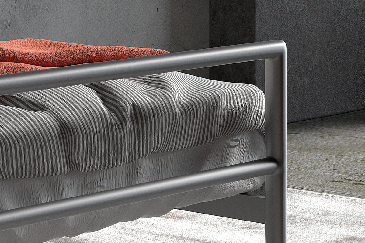 Lit Sandro 90x200 avec sommier Gris