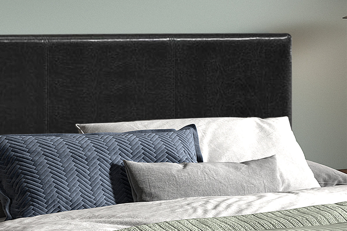Lit Roma 160x200 avec sommier similicuir Noir