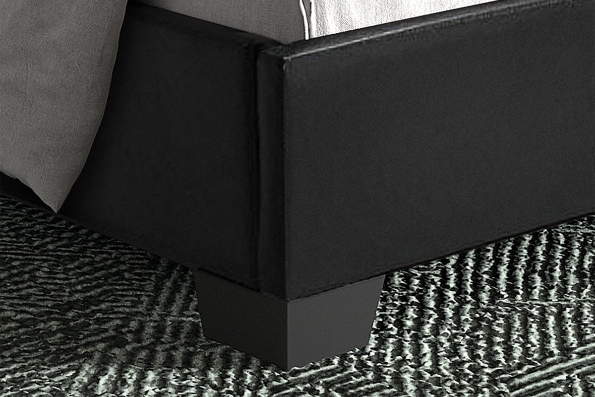 Lit Roma 160x200 avec sommier similicuir Noir