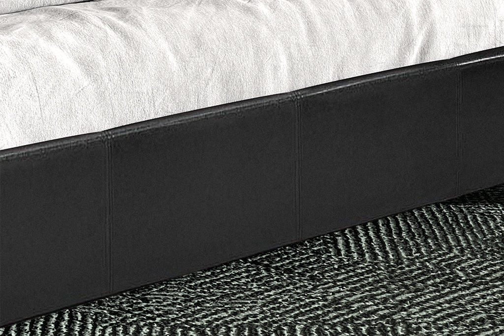 Lit Roma 160x200 avec sommier similicuir Noir