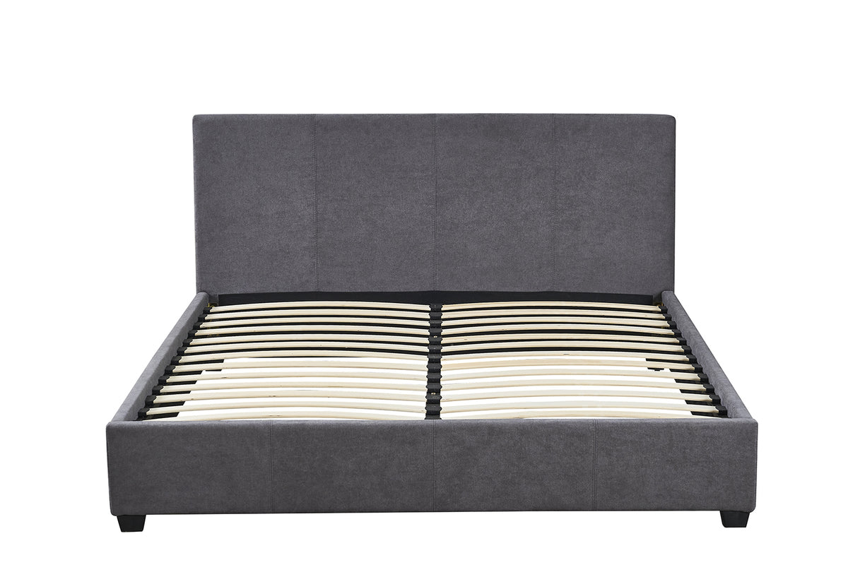 Lit Roma 160x200 avec sommier Tissu Gris