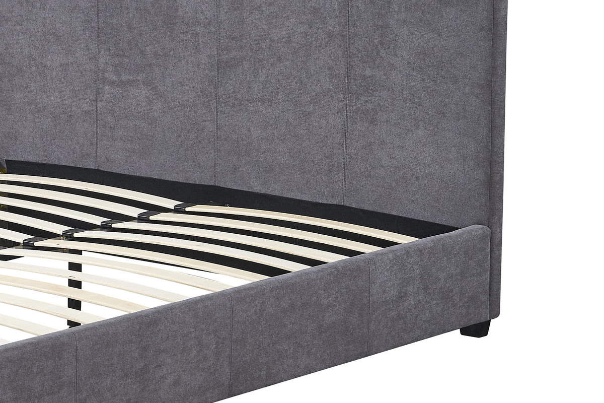 Lit Roma 160x200 avec sommier Tissu Gris