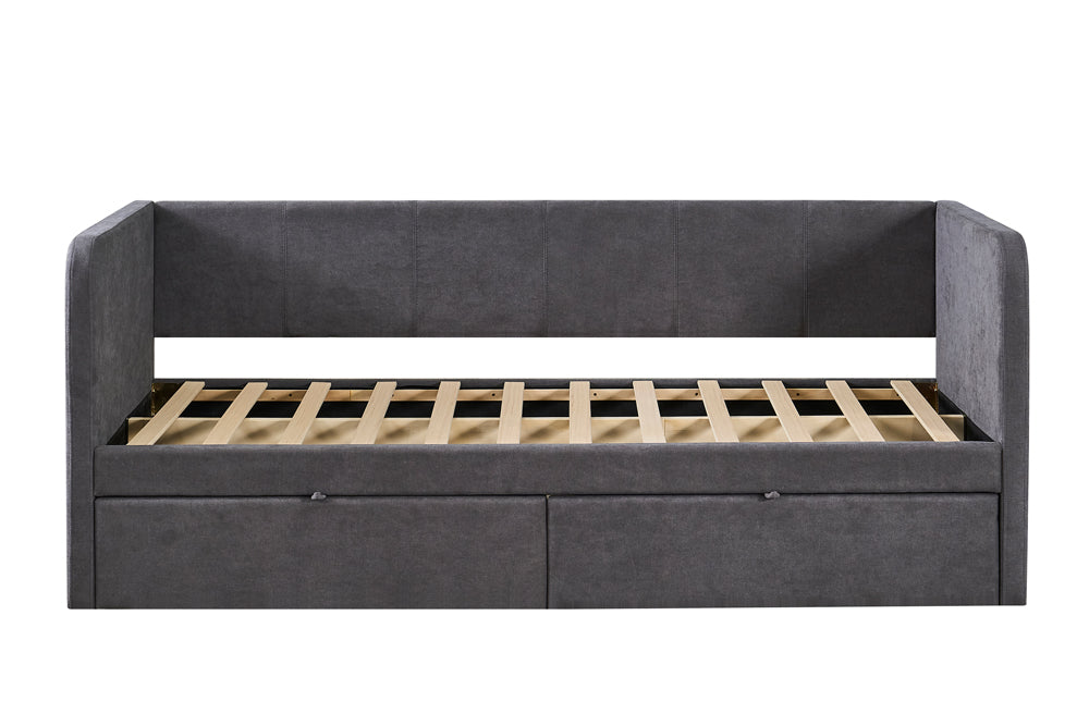 Lit Parma 90x200 avec sommier tissu Gris