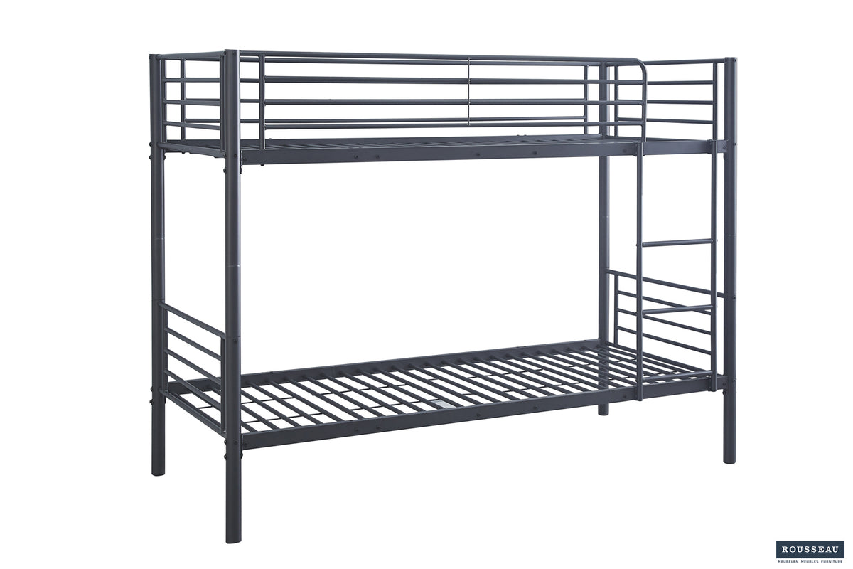 Lit superposé Sammy 90x200 Divisible Métal Gris foncé