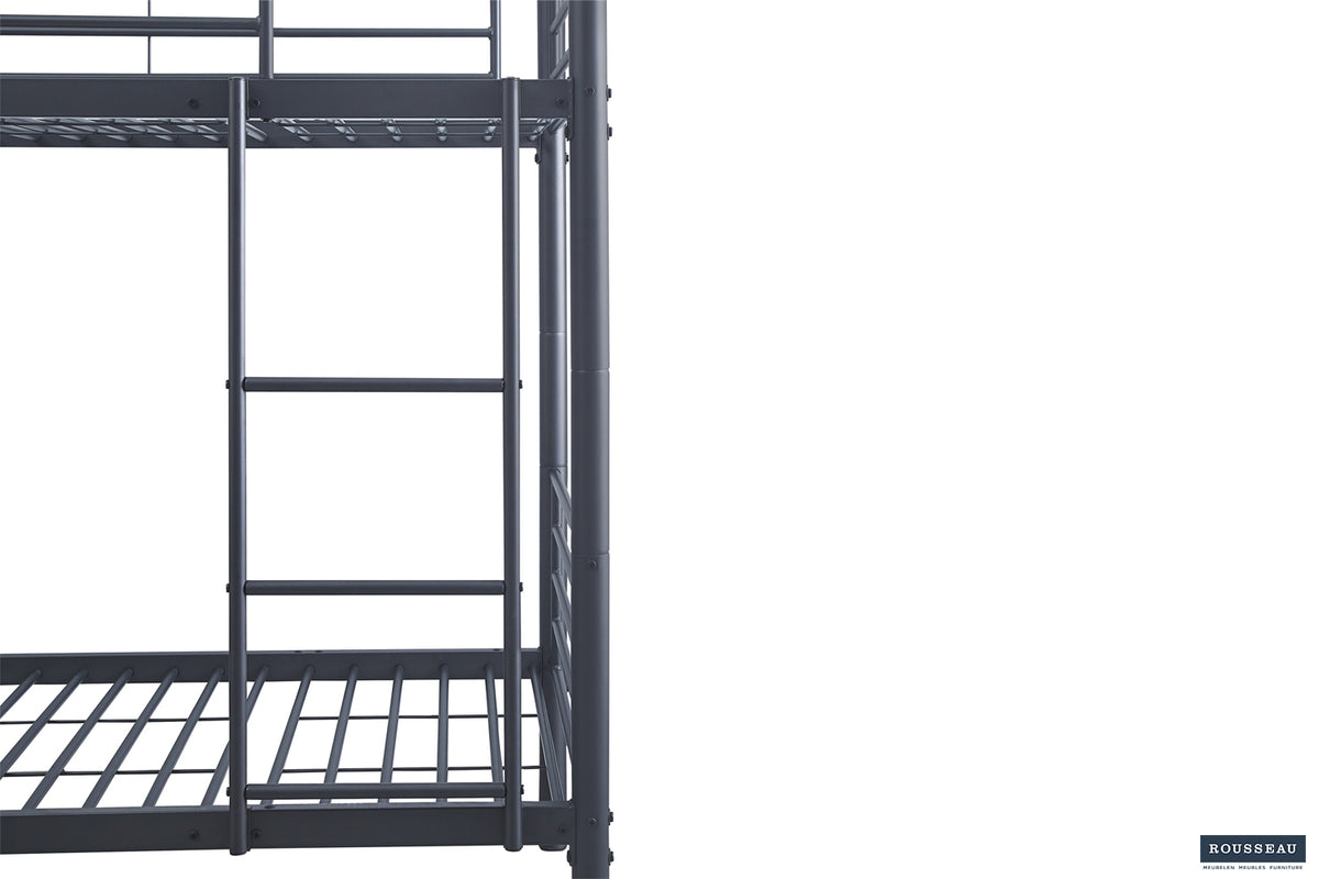 Lit superposé Sammy 90x200 Divisible Métal Gris foncé