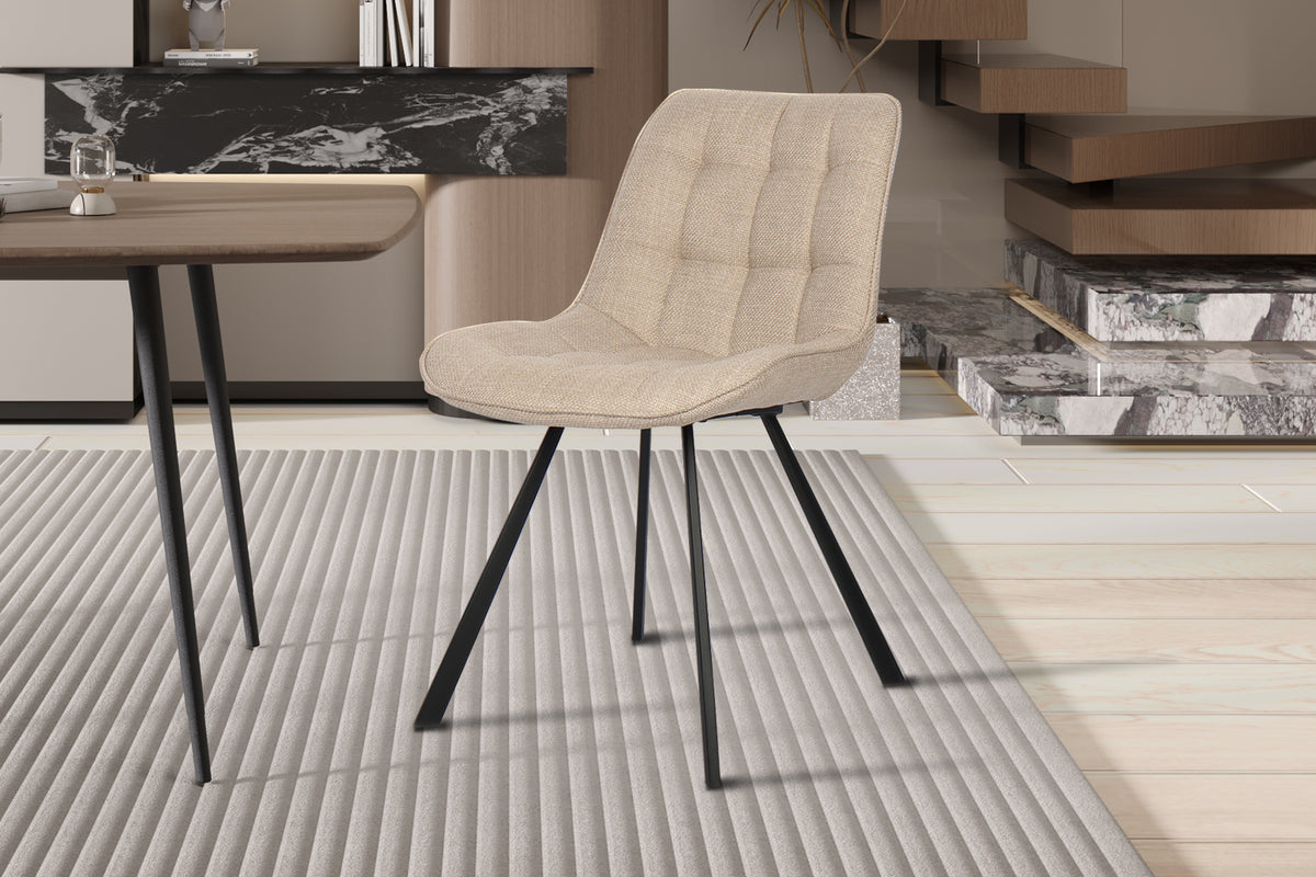 Chaise Ariba Tissu Beige/Gris clair