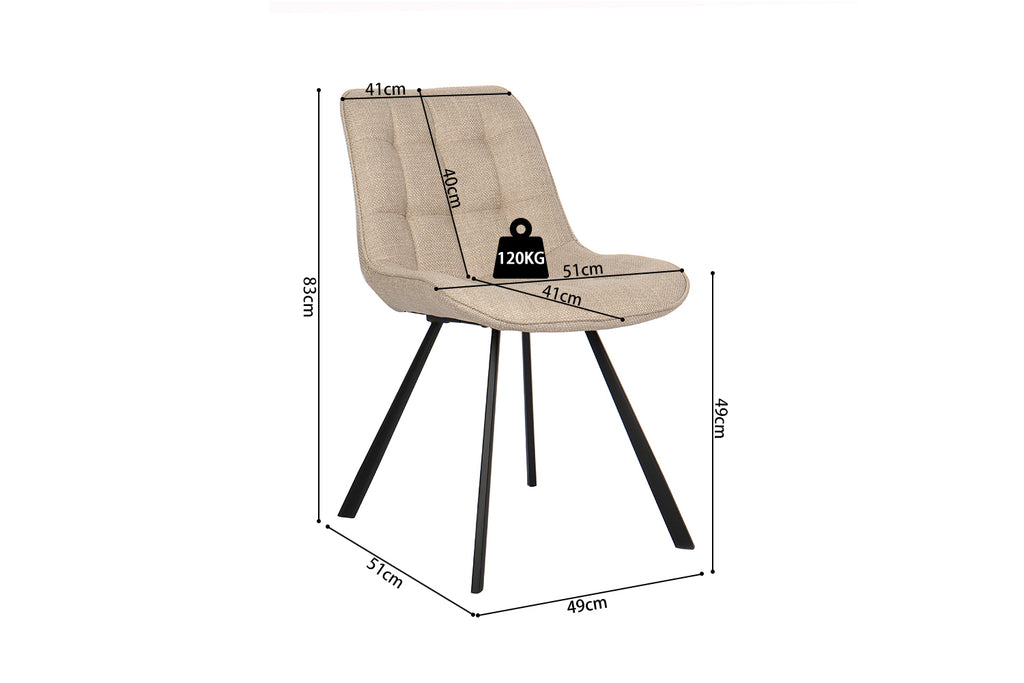 Chaise Ariba Tissu Beige/Gris clair