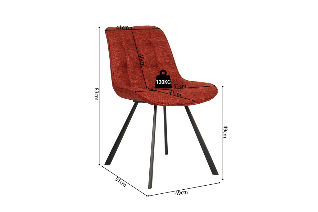 Chaise Ariba Tissu Rouge