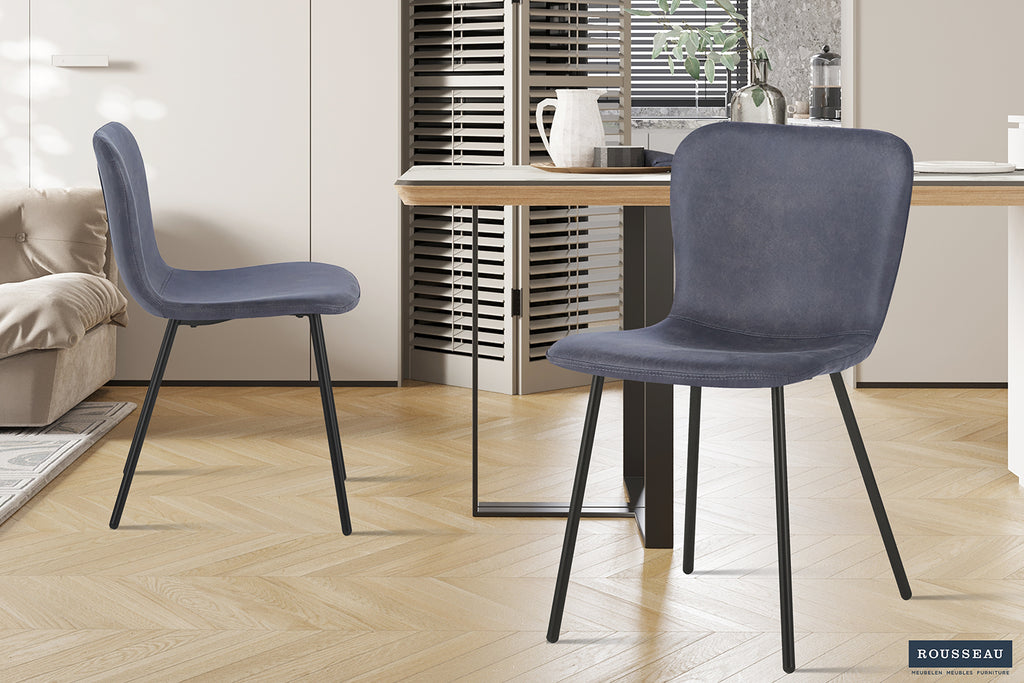 Chaise Susan similicuir Gris foncé