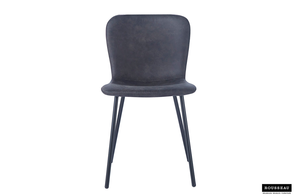 Chaise Susan similicuir Gris foncé
