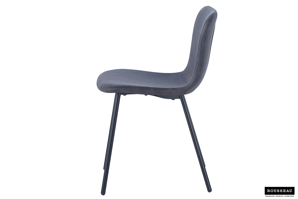 Chaise Susan similicuir Gris foncé