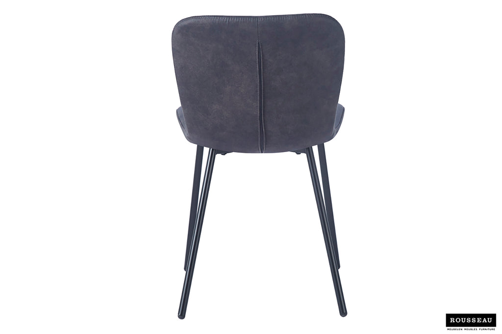 Chaise Susan similicuir Gris foncé