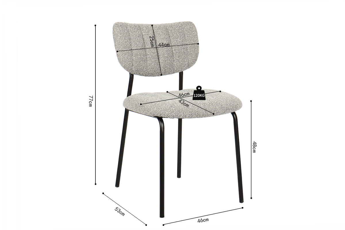 Chaise Antura Tissu Gris clair