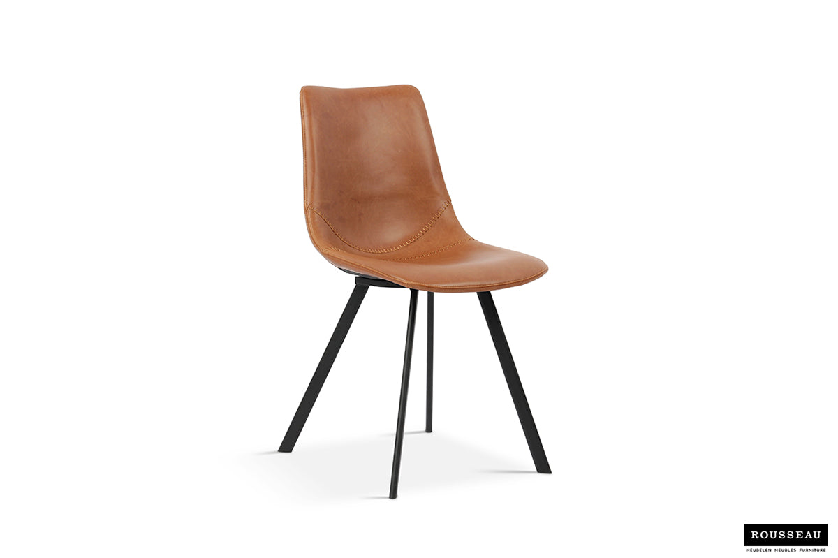 Chaise Oslo similicuir Cognac