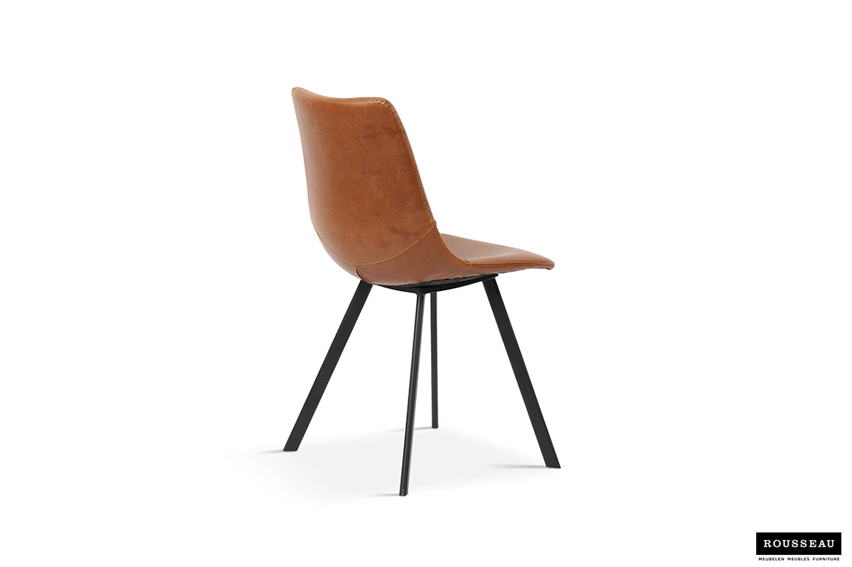 Chaise Oslo similicuir Cognac