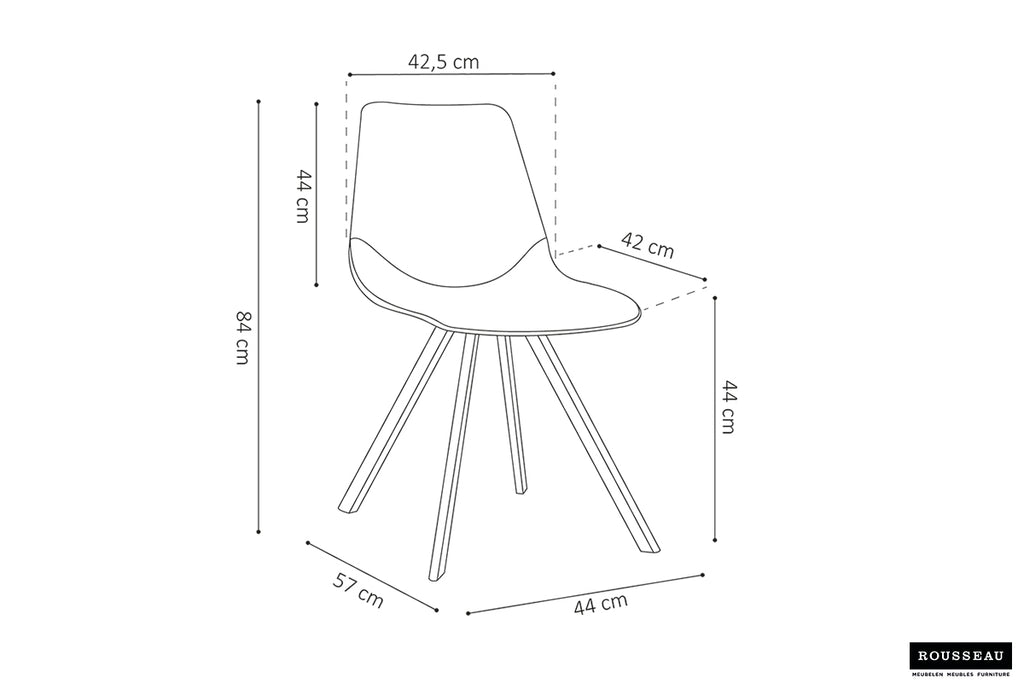 Chaise Oslo similicuir Cognac