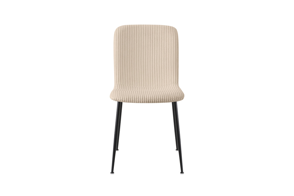 Chaise Alice velours côtelé Beige