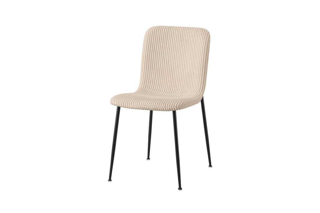 Chaise Alice velours côtelé Beige