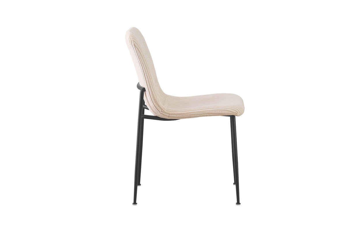 Chaise Alice velours côtelé Beige