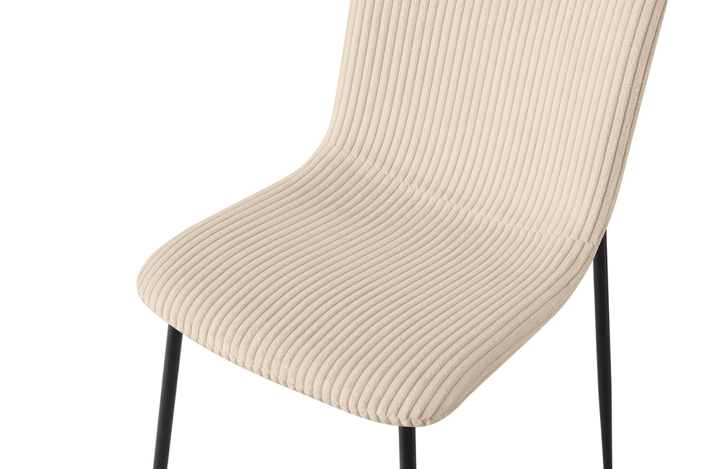 Chaise Alice velours côtelé Beige