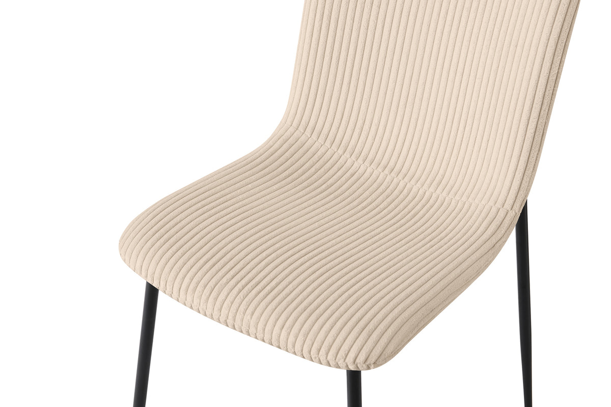 Chaise Alice velours côtelé Beige