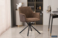 Chaise Lucie Bouclé Sable Dos PU Brun