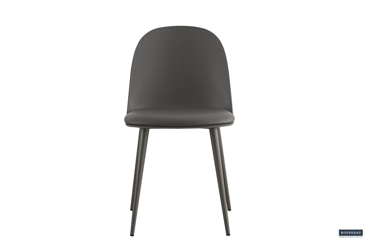 Chaise Jasmin Assise polypropylène Coussin similicuir Gris