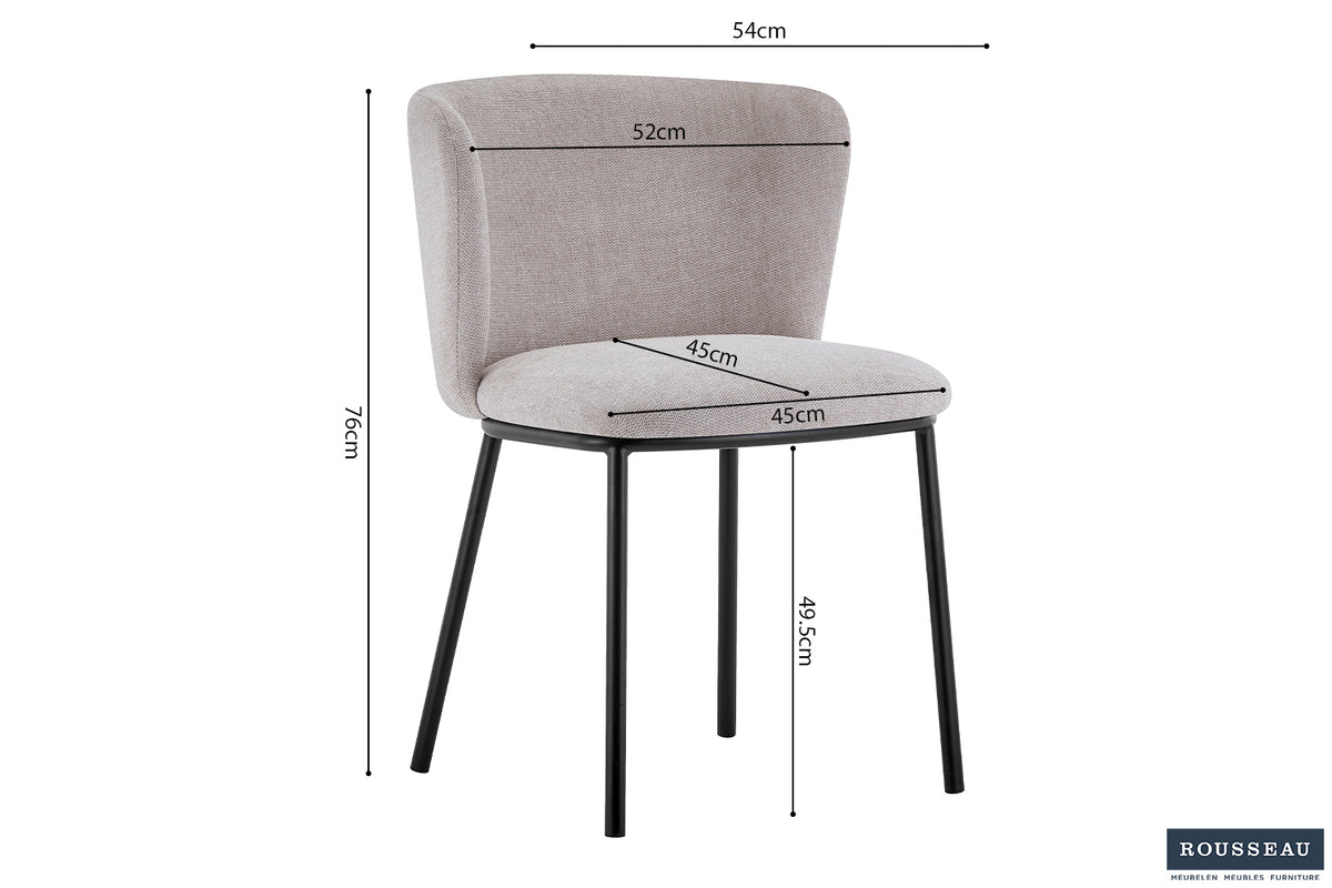 Chaise Arthur Tissu Beige