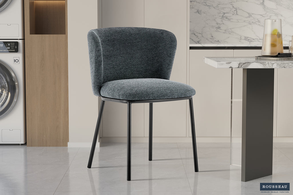 Chaise Arthur Tissu Ote Belfast 39 Gris foncé
