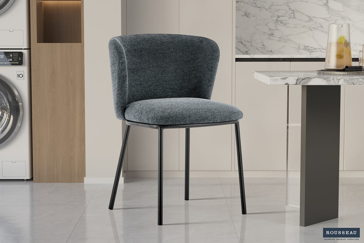 Chaise Arthur Tissu Ote Belfast 39 Gris foncé