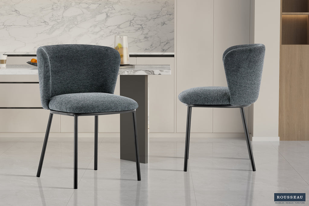 Chaise Arthur Tissu Gris foncé
