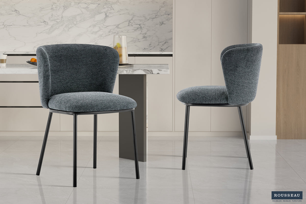 Chaise Arthur Tissu Gris foncé