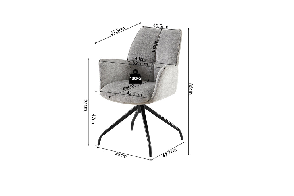 Chaise Lamor pivotante Tissu Gris