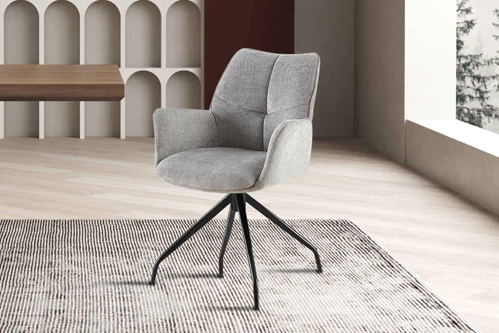 Chaise Lamor pivotante Tissu Gris