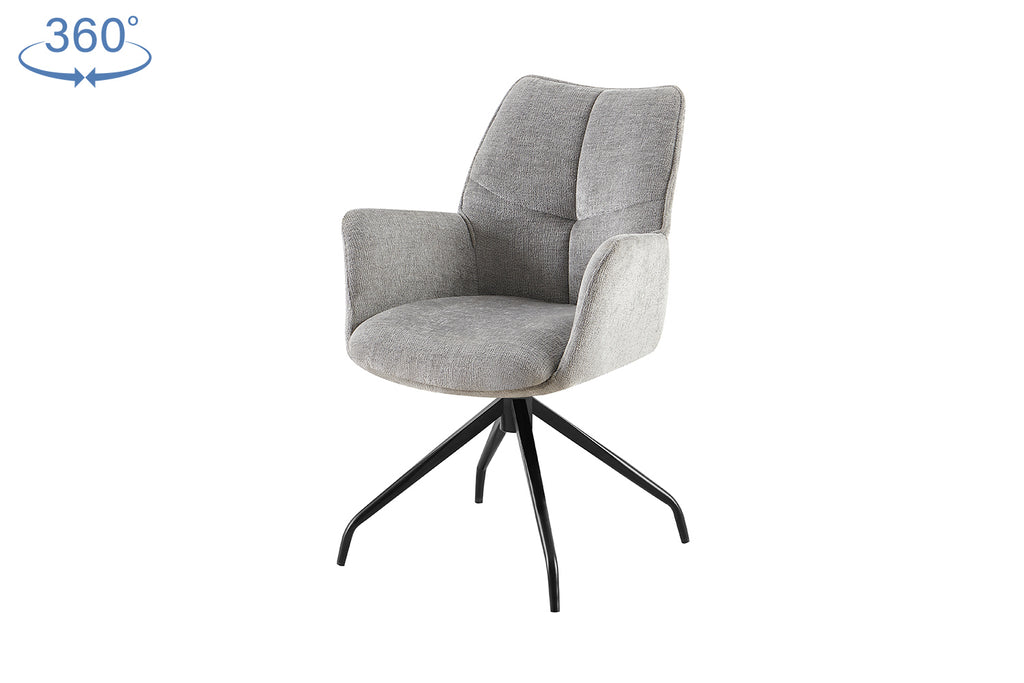 Chaise Lamor pivotante Tissu Gris