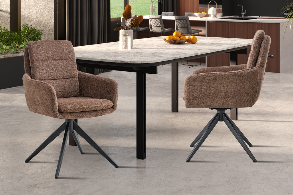 Chaise Lisold Pivotant à 0 Tissu Fabb Raven 45 Brun