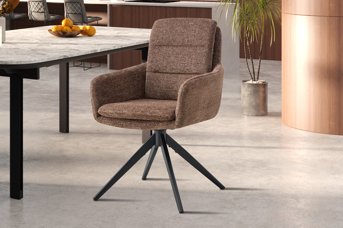 Chaise Lisold pivotante Tissu Brun