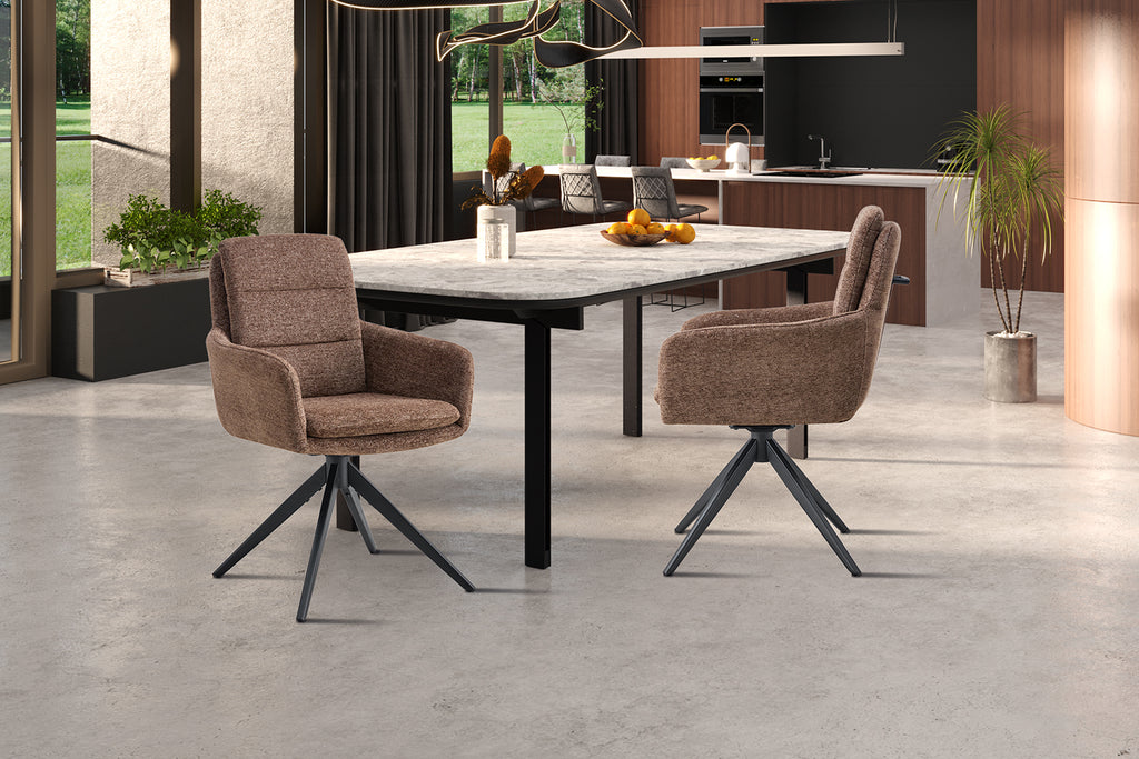 Chaise Lisold pivotante Tissu Brun
