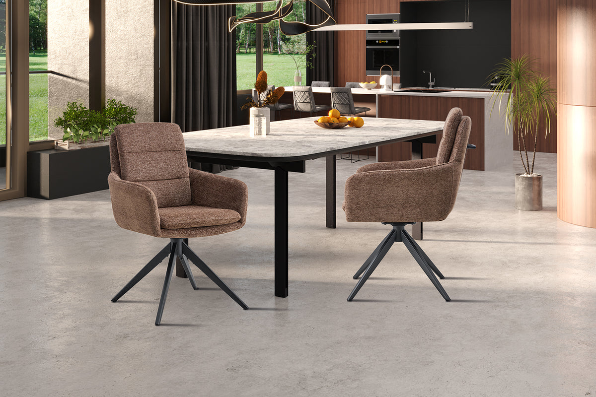 Chaise Lisold pivotante Tissu Brun