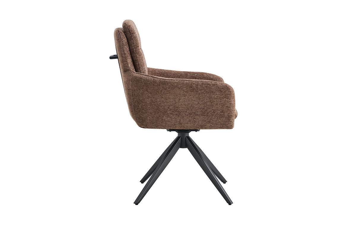 Chaise Lisold pivotante Tissu Brun