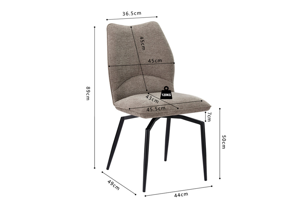 Chaise Lara pivotante Tissu Sable