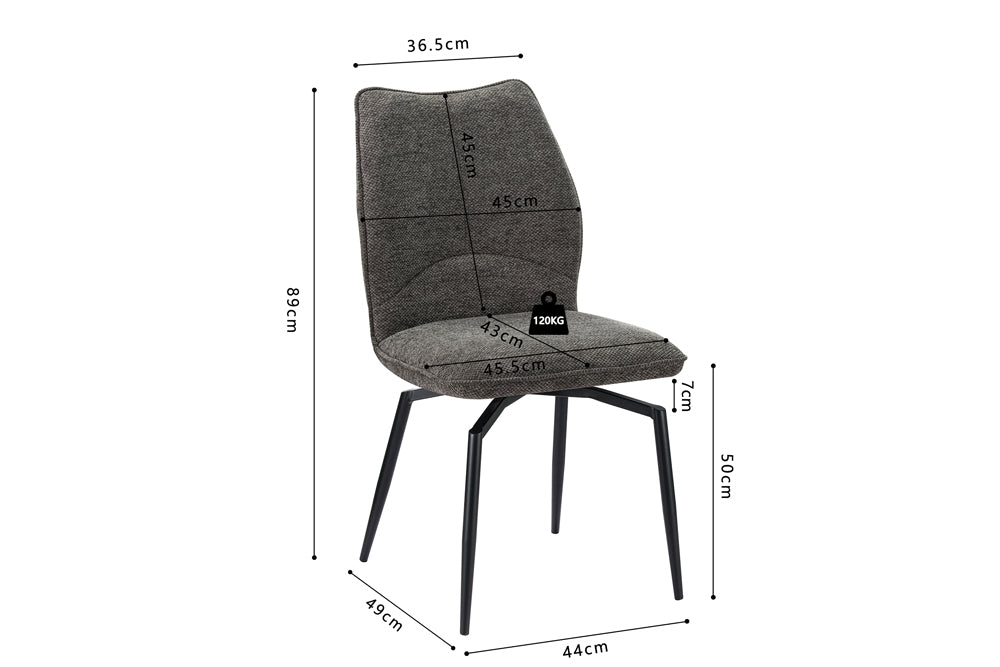 Chaise Lara pivotante Tissu Gris