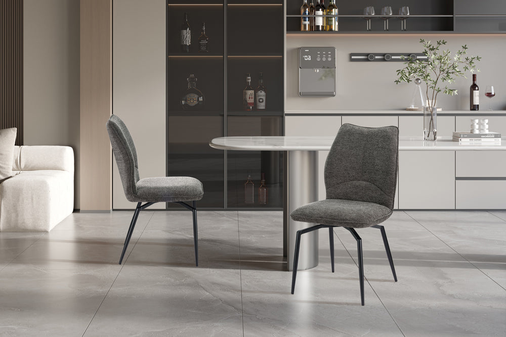 Chaise Lara pivotante Tissu Gris