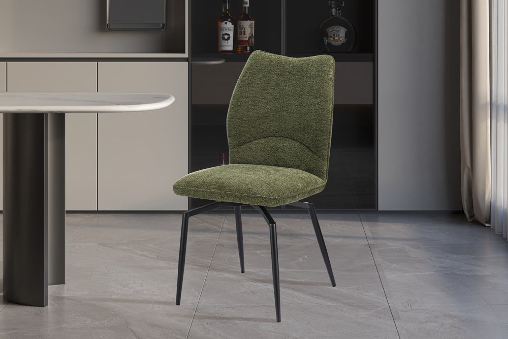 Chaise Lara pivotante Tissu Vert